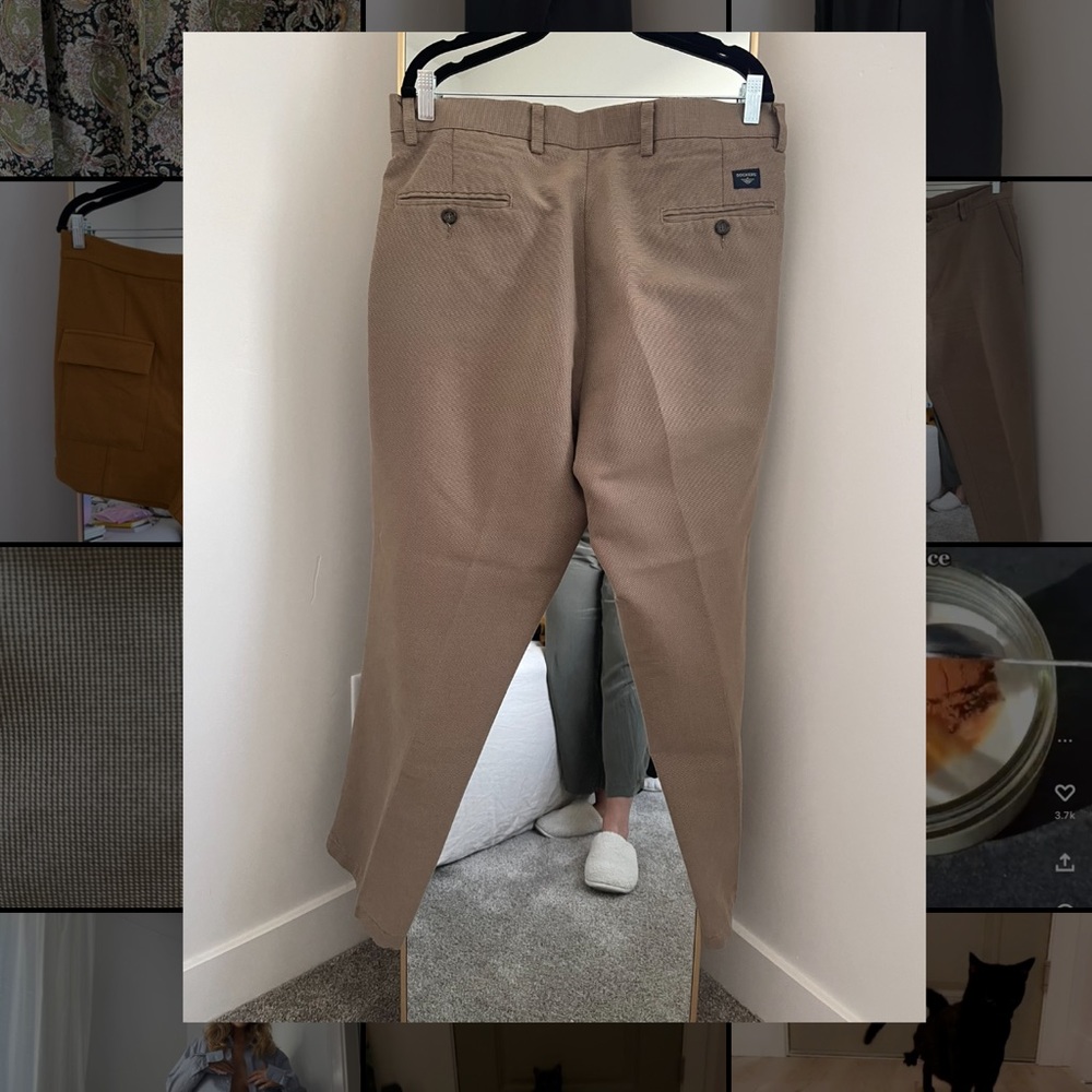 Docker tweed tailored straight leg pants